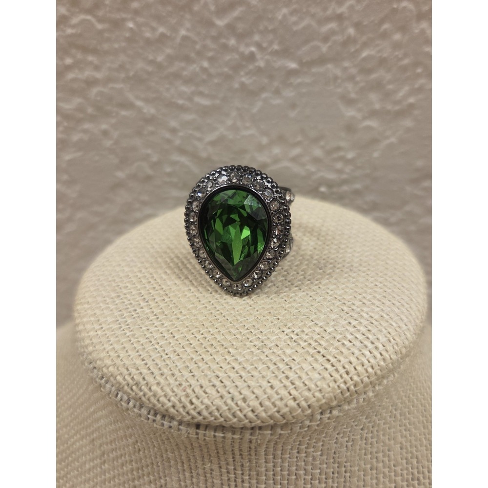 Brighton RAINDROPS Green Faceted Crystal Size 5‎ Ring $74